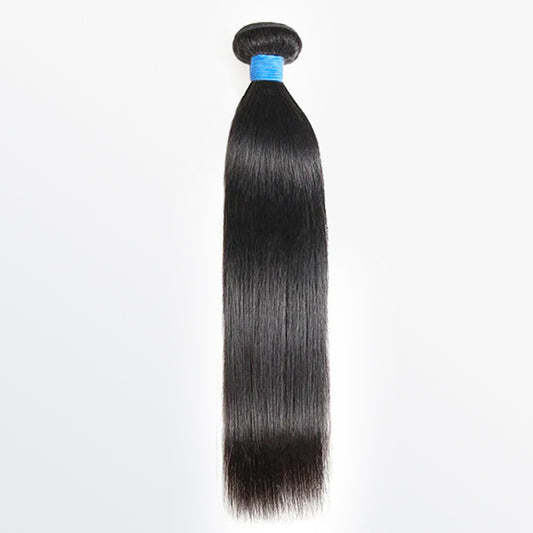 TedHair 10-36 Inch Straight Virgin Brazilian Hair #1B Natural Black