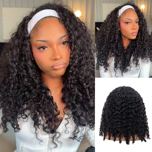 TedHair 18inch 22inch #1B Natural Black Burmese Curly Half Wig 180% Density