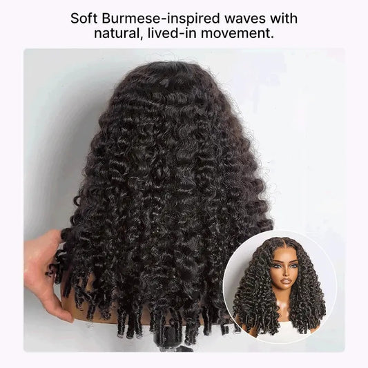 TedHair 150% Density 13x6 Glueless 3D Cap Pre-bleached Lace Frontal Wig Burmese Curly