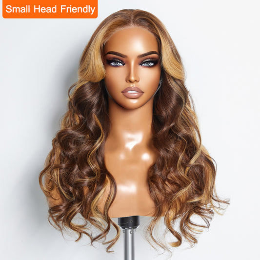 Tedhair 24 Inches 5"x5" Body Wavy Wear & Go Glueless #4/27 Lace Closure Wig-100% Human Hair