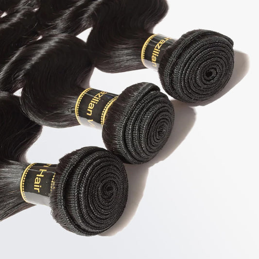 TedHair 10''/12''/14'' 3 Bundles Body Wave Virgin Hair 300g With 12'' 4*4 Body Wave Free Part Closure