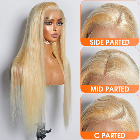 TedHair 150% Density 13x4 Pre-Plucked Lace Frontal Wig Straight #613