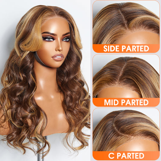 TedHair Wear and Go Glueless 150% Density 5x5 Lace Closure Wig #4/27 Body Wave