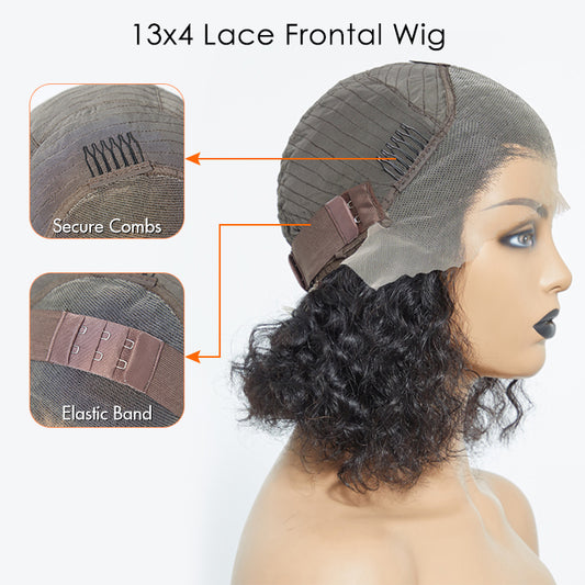 TedHair 150% Density 13x4 3D Lace Frontal Bob Wig Water Wave