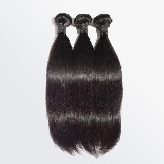 TedHair 14''/14''/16'' 3 Bundles Straight Virgin Hair 300g With 14'' 13*4 Straight Frontal