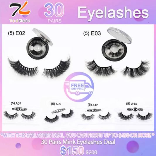 Tedhair $150 Eyelashes Deal (30 PAIRS)