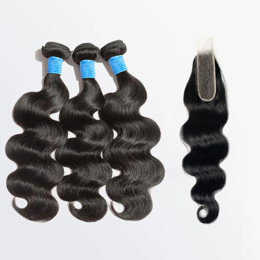 TedHair 22''/24''/26'' 3 Bundles Body Wave Virgin Hair and 20'' HD 2x6 Body Wave Closure