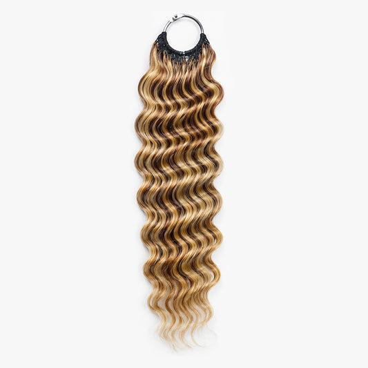 TedHair Miracle Knots Human Feather Crochet Hair Deep Wave with No Spiral Ends - Pre-Separated Knotless Crochet Braids for Seamless Blending #P4/27/613