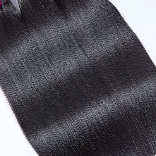 TedHair 16-24 Inches Raw Cambodian Bone Straight Hair Bundles #1B Natural Black