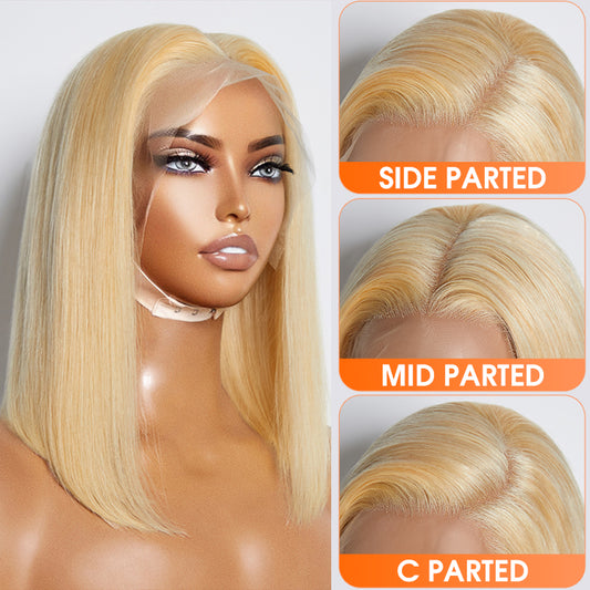 TedHair 150% Density Pre-Plucked 13x4 Lace Frontal Bob Wig Straight #613