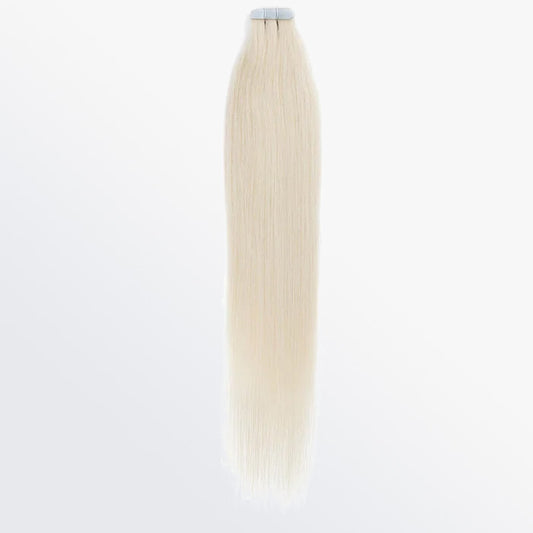 TedHair Premium Quality Straight Tape In Remy Hair Extensions #60 White Blonde
