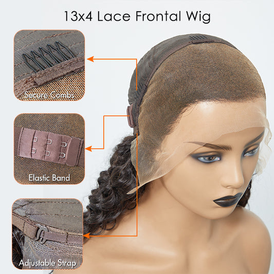 TedHair 200% Density 13x4 Full Frontal Lace Wig Deep Wave