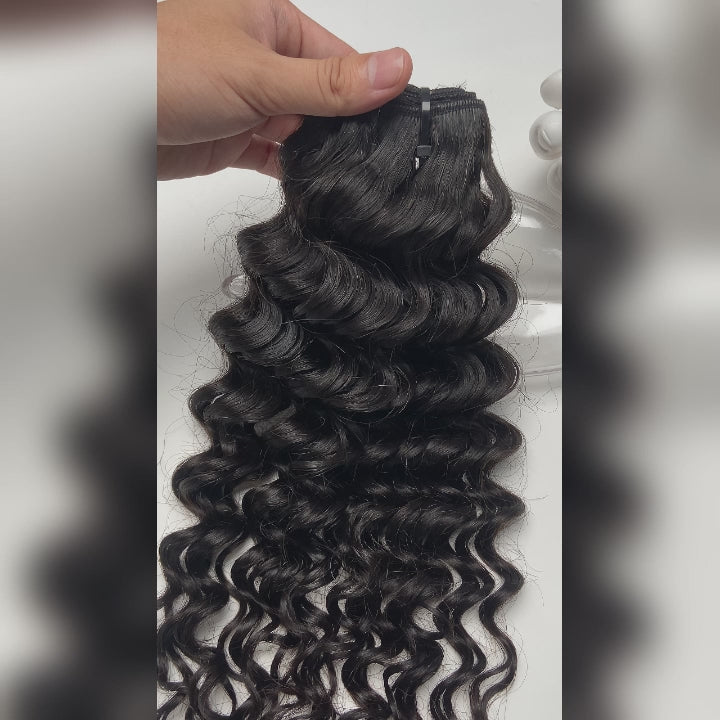 TedHair 14-26 Inches Raw Vietnam Hair Bundles Deep Wavy #1B Natural Black
