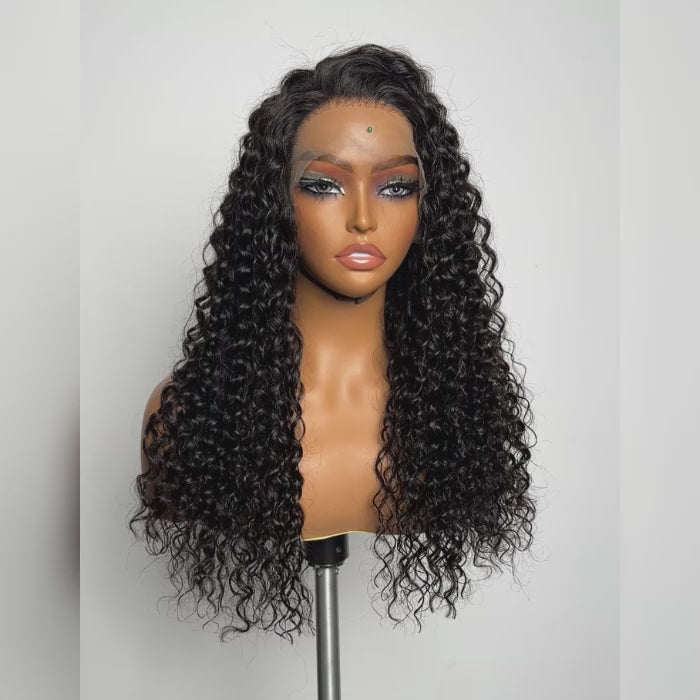 TedHair 13x6 PartingMax Glueless Lace Wig 3D Cap Pre-bleached Water Wave Transparent Lace Front Wig 150% Density