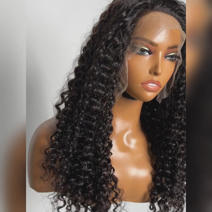 TedHair 13x6 PartingMax Glueless Lace Wig 3D Cap Pre-bleached Deep Wavy Transparent Lace Front Wig 150% Density