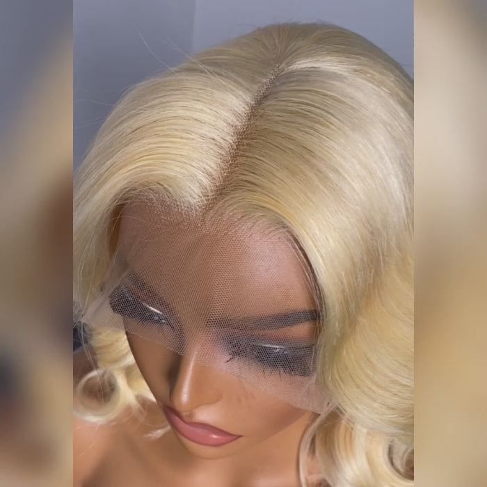 TedHair #613 13x4 Pre-Plucked Lace Front Body Wave Bob Wig 150% Density