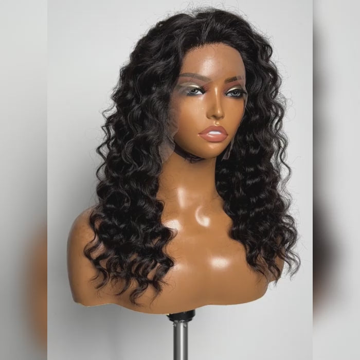 TedHair Glueless 3D Cap Pre-bleached Loose Deep 13x4 Transparent Lace Front Wig 150% Density